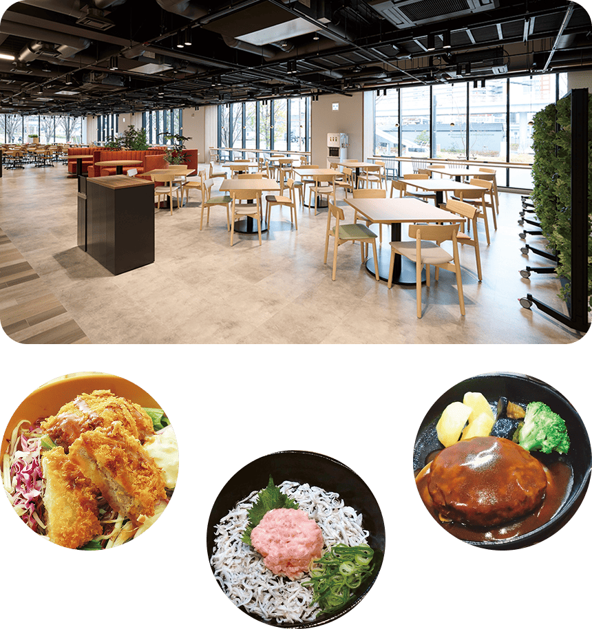 食堂とメニュー3例
